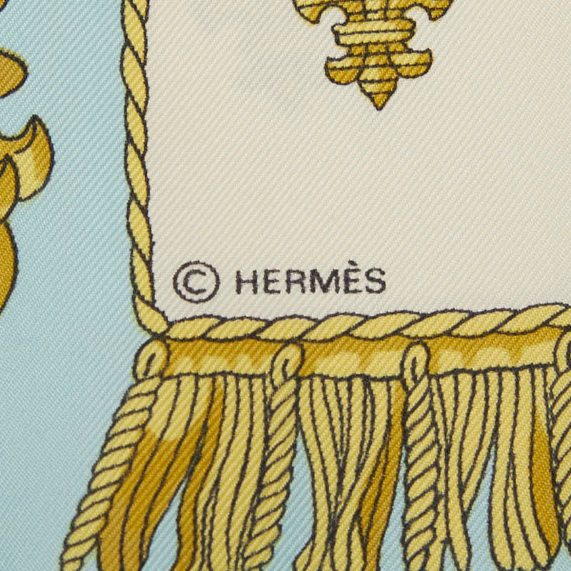 Hermes Hermes Carre 90 VUE DU CARROSSE DE LA GALERE REALE Queen's Coronation Scarf/Muffler, Blue Multicolor Silk, Women's HERMES Size ONE SIZE - 6 Thumbnail