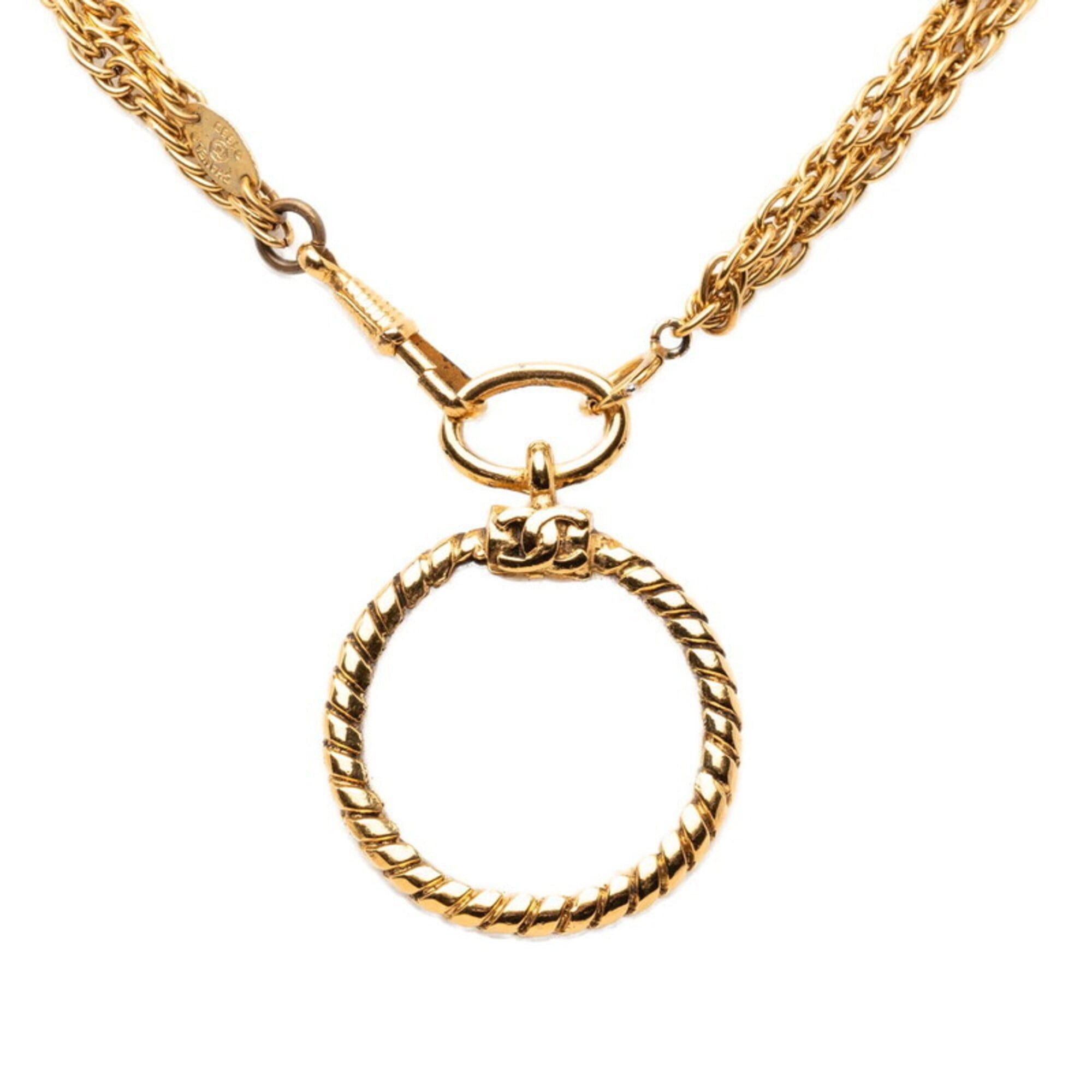 Chanel Chanel 1983 Vintage Magnifying Glass Necklace, Double Strand, Gold Plated, Women's CHANEL Size ONE SIZE - 3 Thumbnail