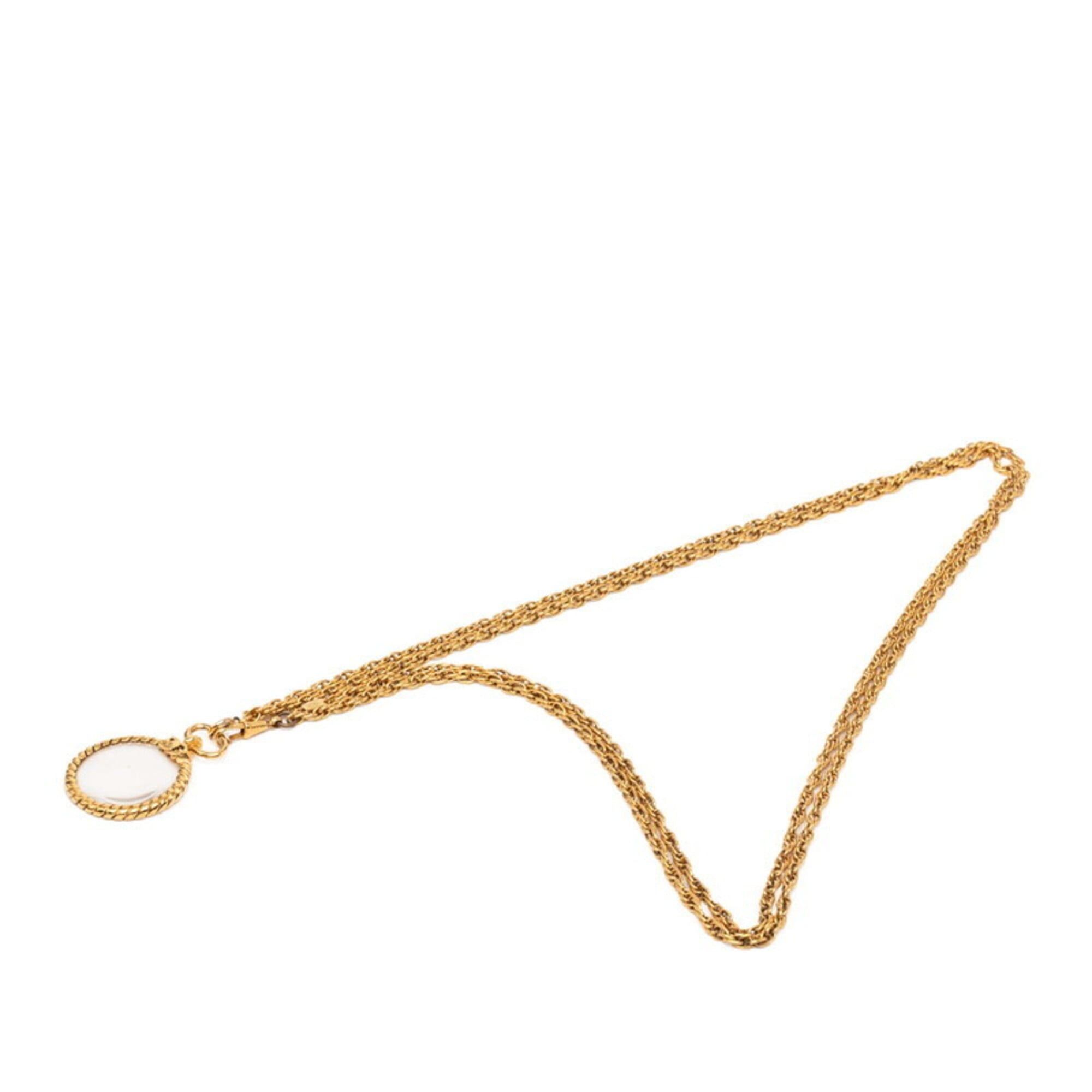 Chanel Chanel 1983 Vintage Magnifying Glass Necklace, Double Strand, Gold Plated, Women's CHANEL Size ONE SIZE - 4 Thumbnail