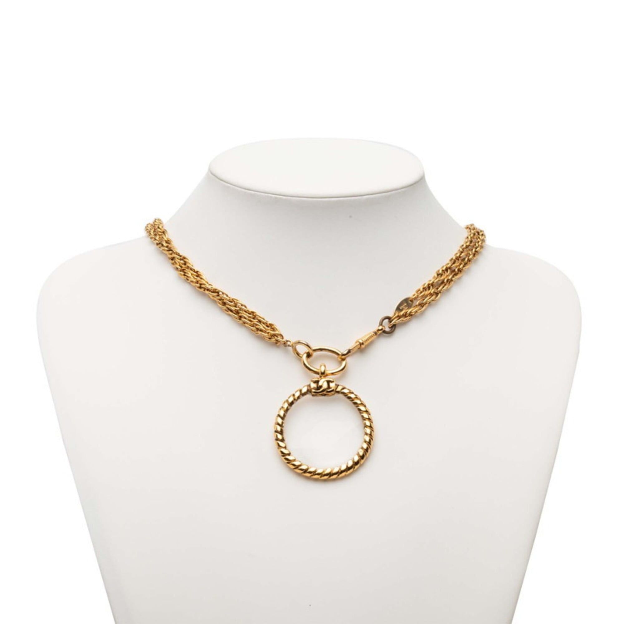 Chanel Chanel 1983 Vintage Magnifying Glass Necklace, Double Strand, Gold Plated, Women's CHANEL Size ONE SIZE - 7 Thumbnail