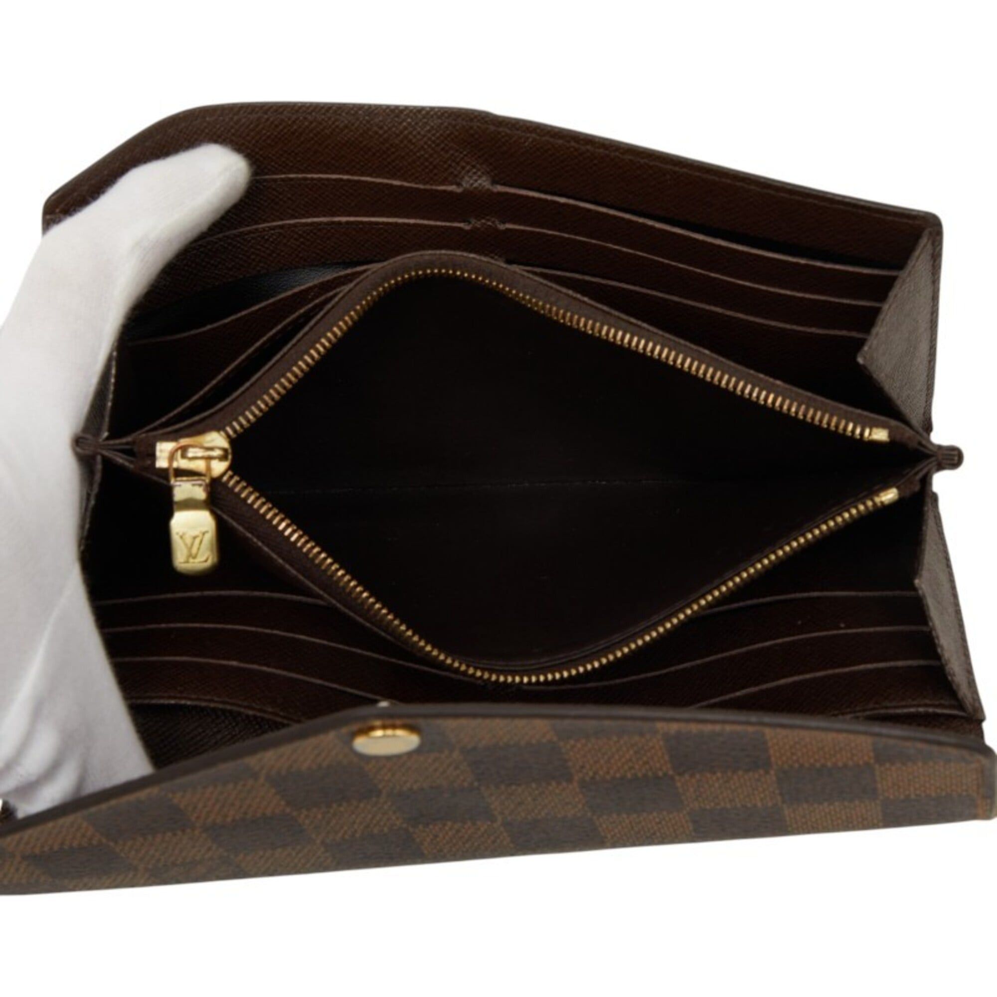 Louis Vuitton Louis Vuitton Damier Portefeuille Sarah Long Wallet N63209 Brown Leather Women's LOUIS VUITTON Size ONE SIZE - 7 Thumbnail