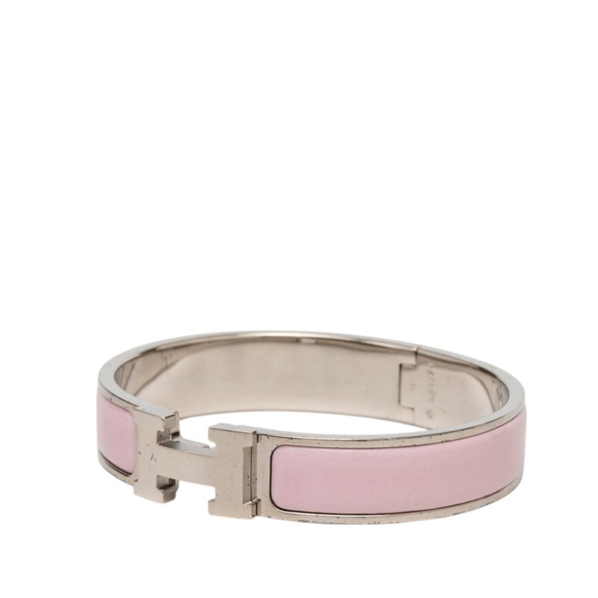 Hermes Hermes Click H PM Bracelet, Silver and Pink Metal Enamel, Women's. Size ONE SIZE - 2 Thumbnail