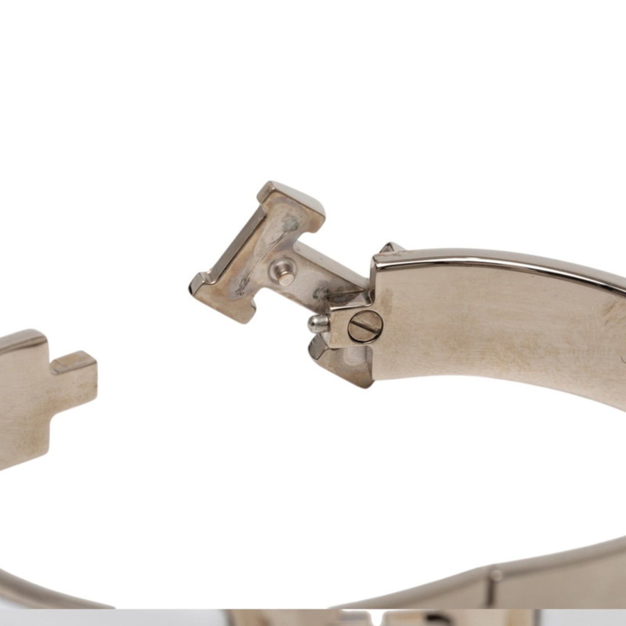 Hermes Hermes Click H PM Bracelet, Silver, White Metal Enamel, Women's Size ONE SIZE - 4 Thumbnail