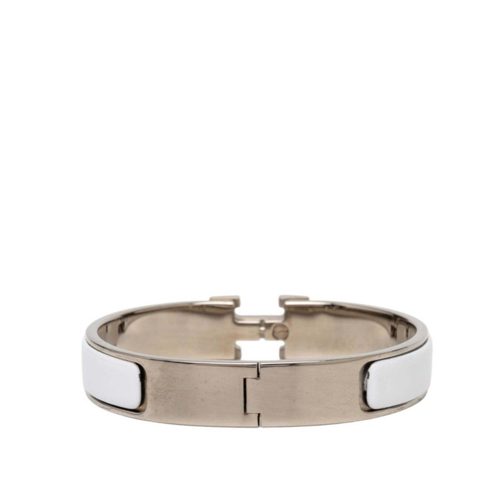 Hermes Hermes Click H PM Bracelet, Silver, White Metal Enamel, Women's Size ONE SIZE - 3 Thumbnail
