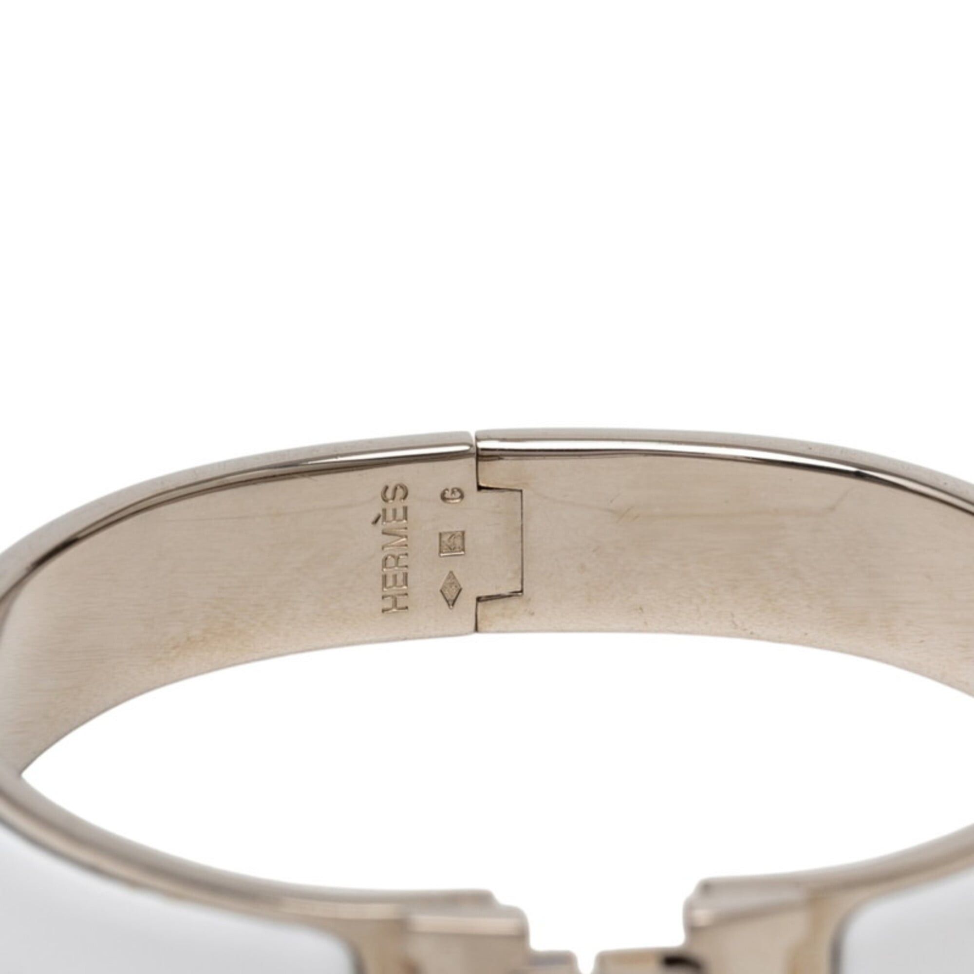 Hermes Hermes Click H PM Bracelet, Silver, White Metal Enamel, Women's Size ONE SIZE - 5 Thumbnail