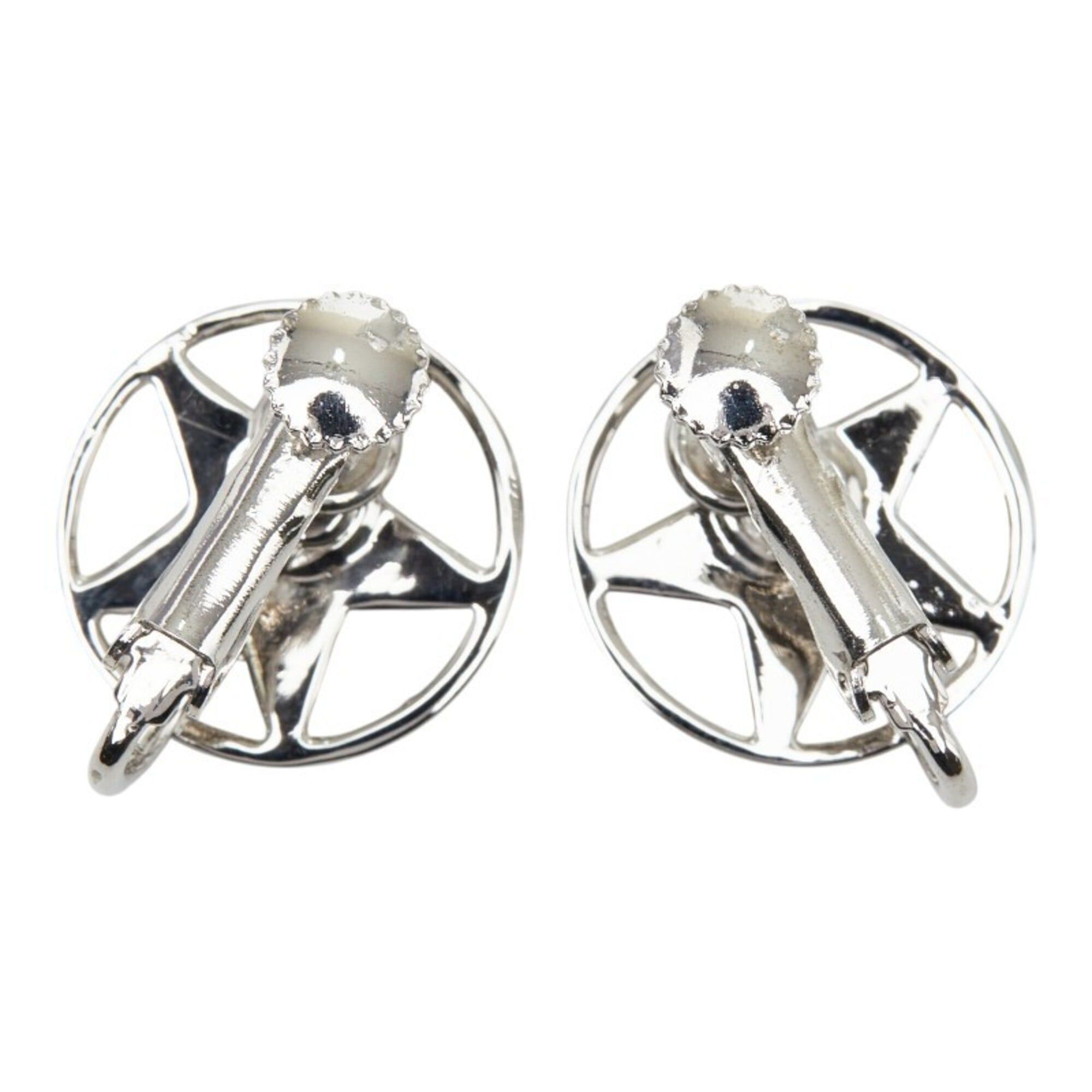 Dior Christian Dior Dior Logo Star Motif Earrings, Silver and Orange Metal, Women's. Size ONE SIZE - 3 Thumbnail