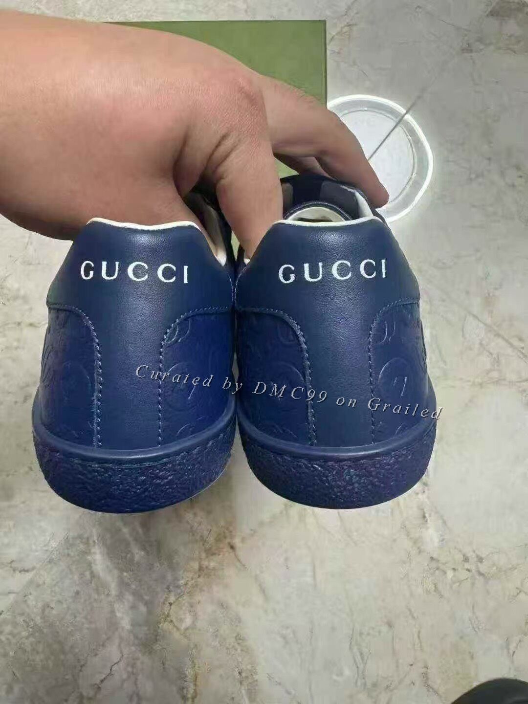 Gucci Gucci Navy Velcro GG Sneakers Size US 5 / IT 35 - 3 Thumbnail