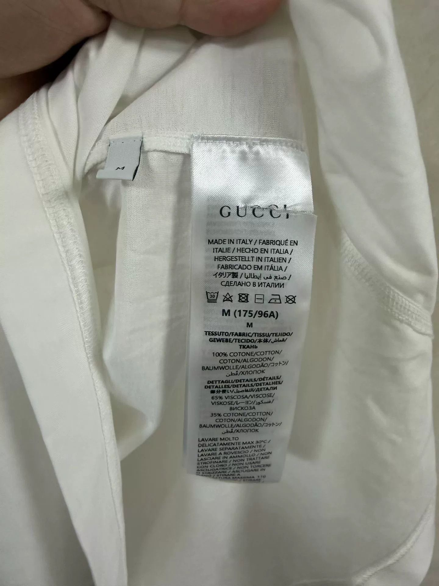Gucci Gucci Men's White Solid Round Neck T-shirt Size US M / EU 48-50 / 2 - 4 Thumbnail