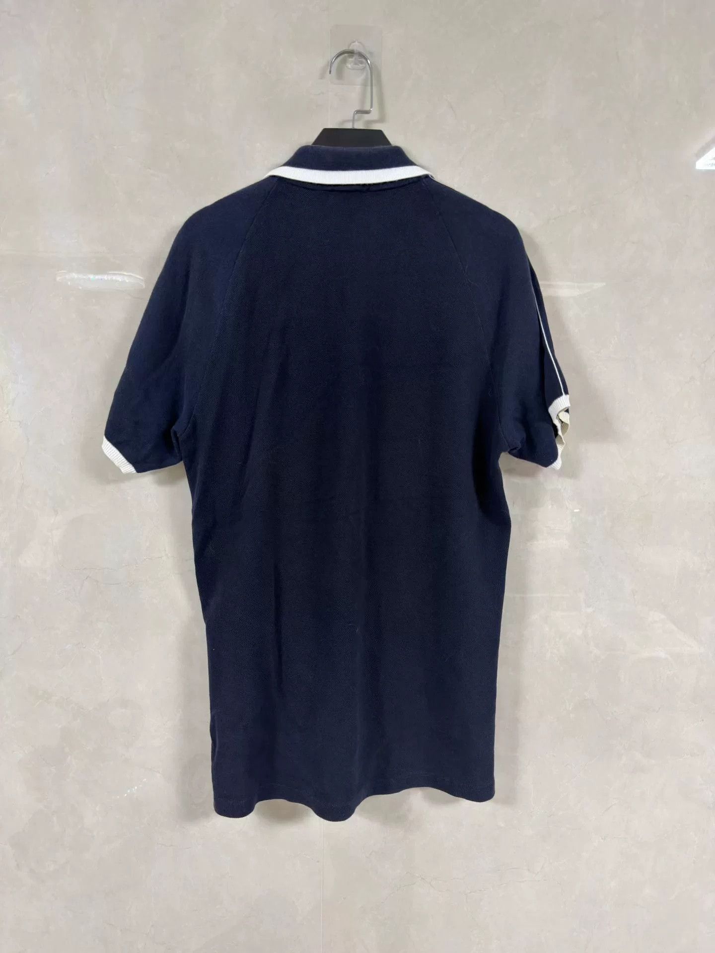 Thom Browne Thom Browne Blue-Black Striped Cotton Polo Size US M / EU 48-50 / 2 - 2 Thumbnail