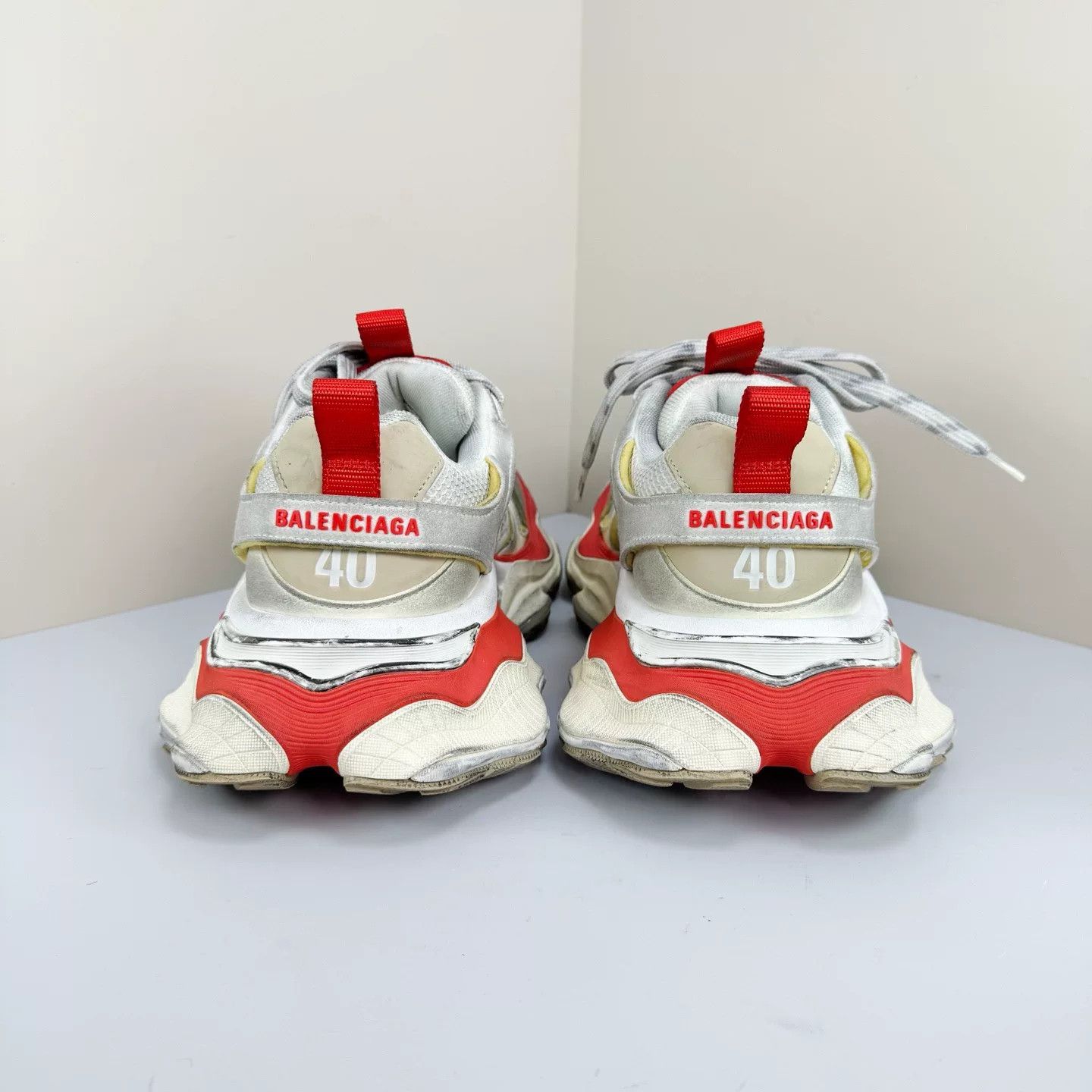 Balenciaga Balenciaga Cargo Distressed White Red Dad Shoes Size US 7 / EU 40 - 3 Thumbnail