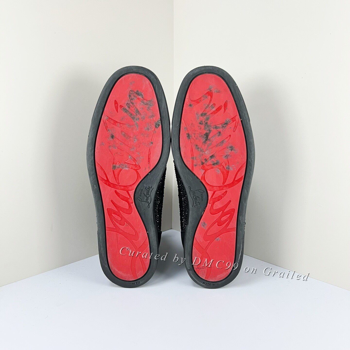Christian Louboutin Christian Louboutin Black Diamond High-Top Sneakers Size US 8 / EU 41 - 3 Thumbnail