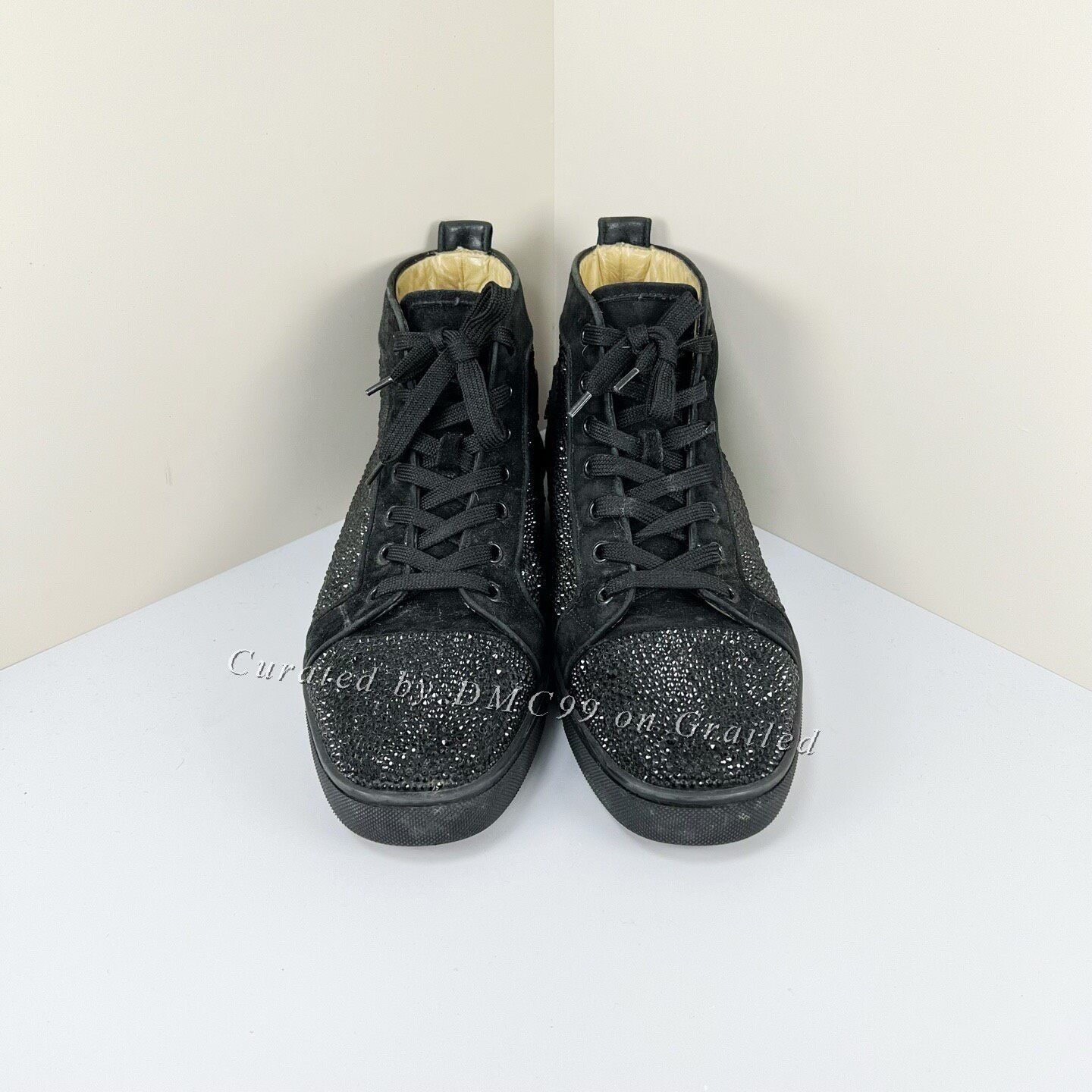 Christian Louboutin Christian Louboutin Black Diamond High-Top Sneakers Size US 8 / EU 41 - 4 Thumbnail