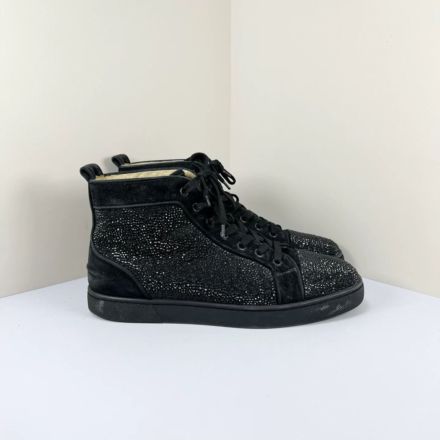 Christian Louboutin Christian Louboutin Black Diamond High-Top Sneakers Size US 8 / EU 41 - 2 Thumbnail