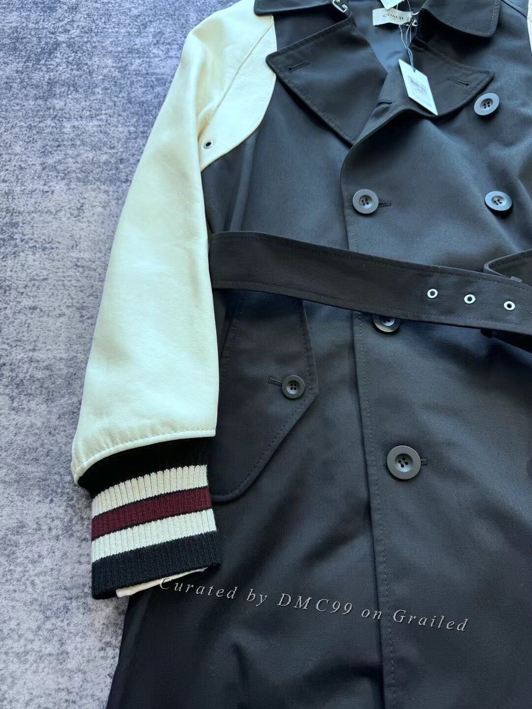 Coach Coach Black White Leather Sleeve Trench Coat Size US M / EU 48-50 / 2 - 3 Thumbnail
