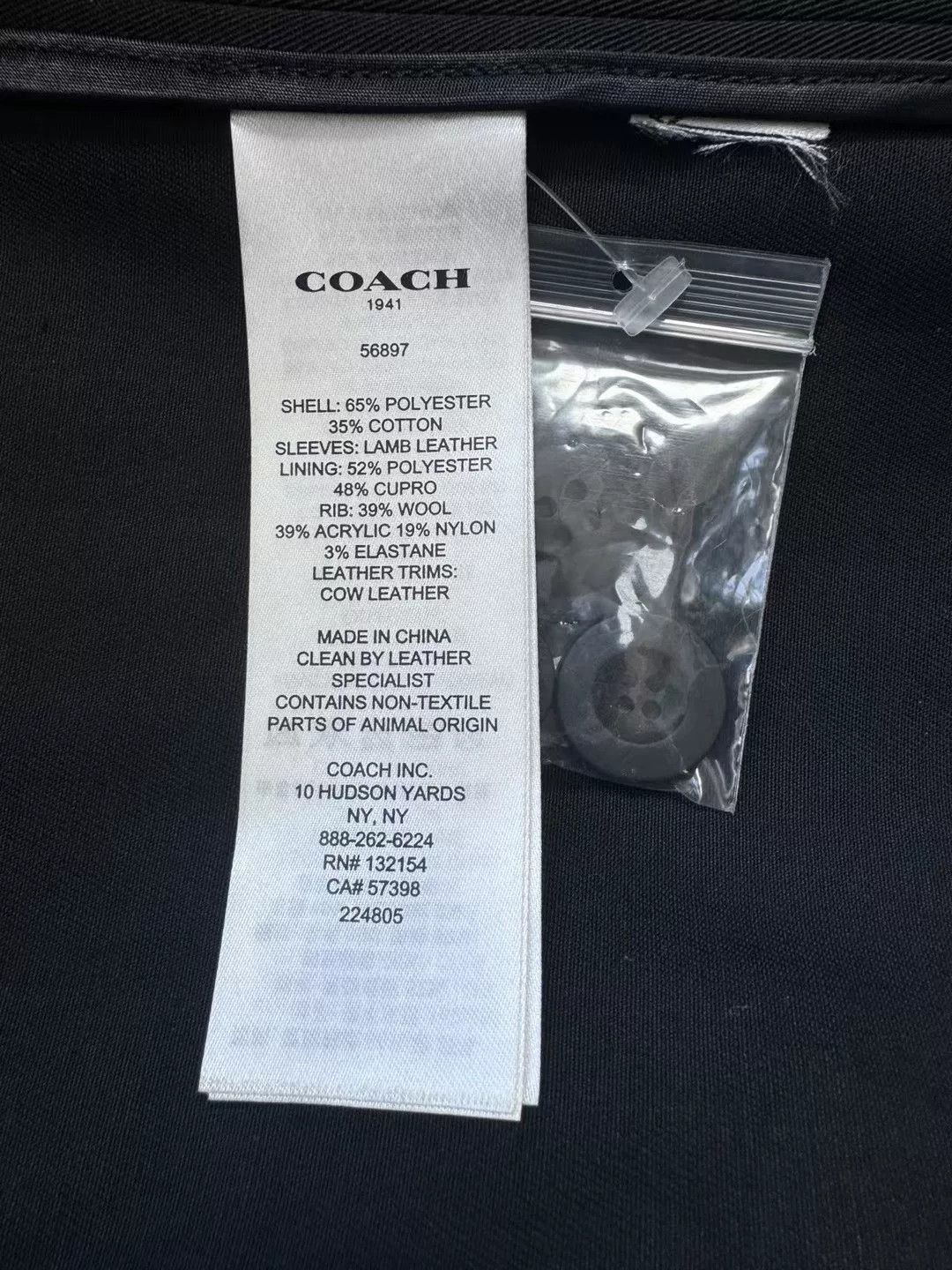 Coach Coach Black White Leather Sleeve Trench Coat Size US M / EU 48-50 / 2 - 7 Thumbnail
