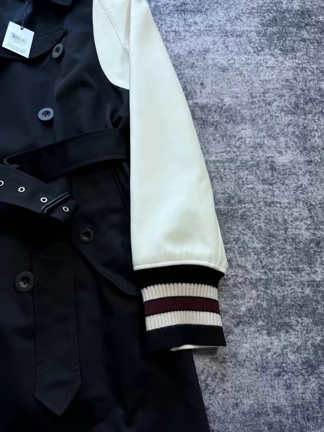 Coach Coach Black White Leather Sleeve Trench Coat Size US M / EU 48-50 / 2 - 5 Thumbnail