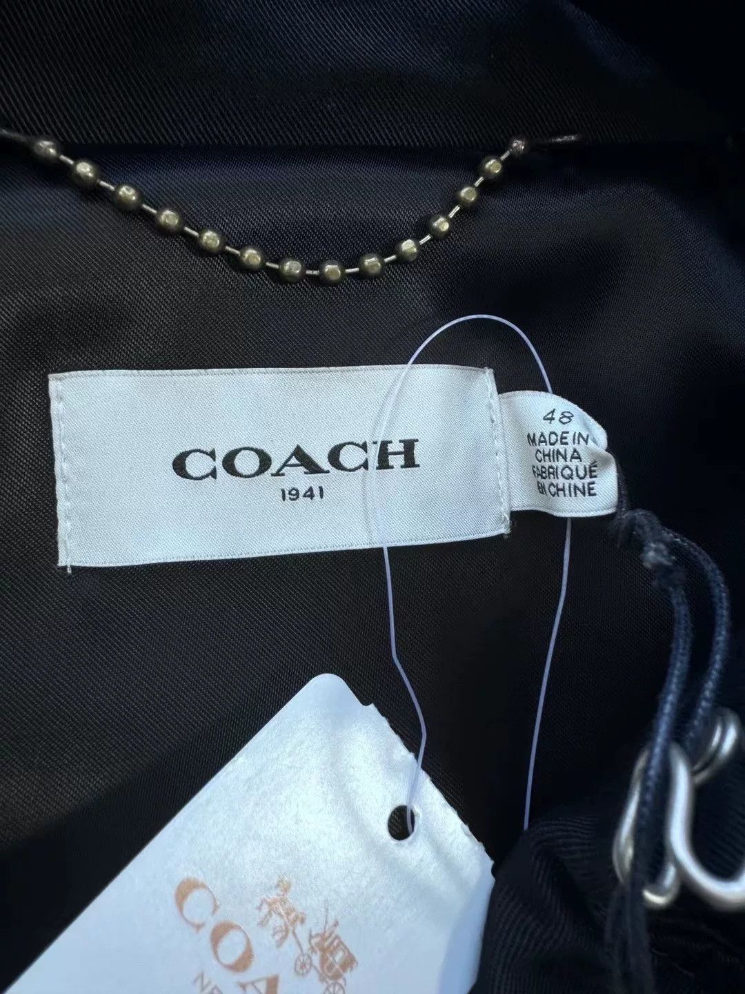 Coach Coach Black White Leather Sleeve Trench Coat Size US M / EU 48-50 / 2 - 6 Thumbnail
