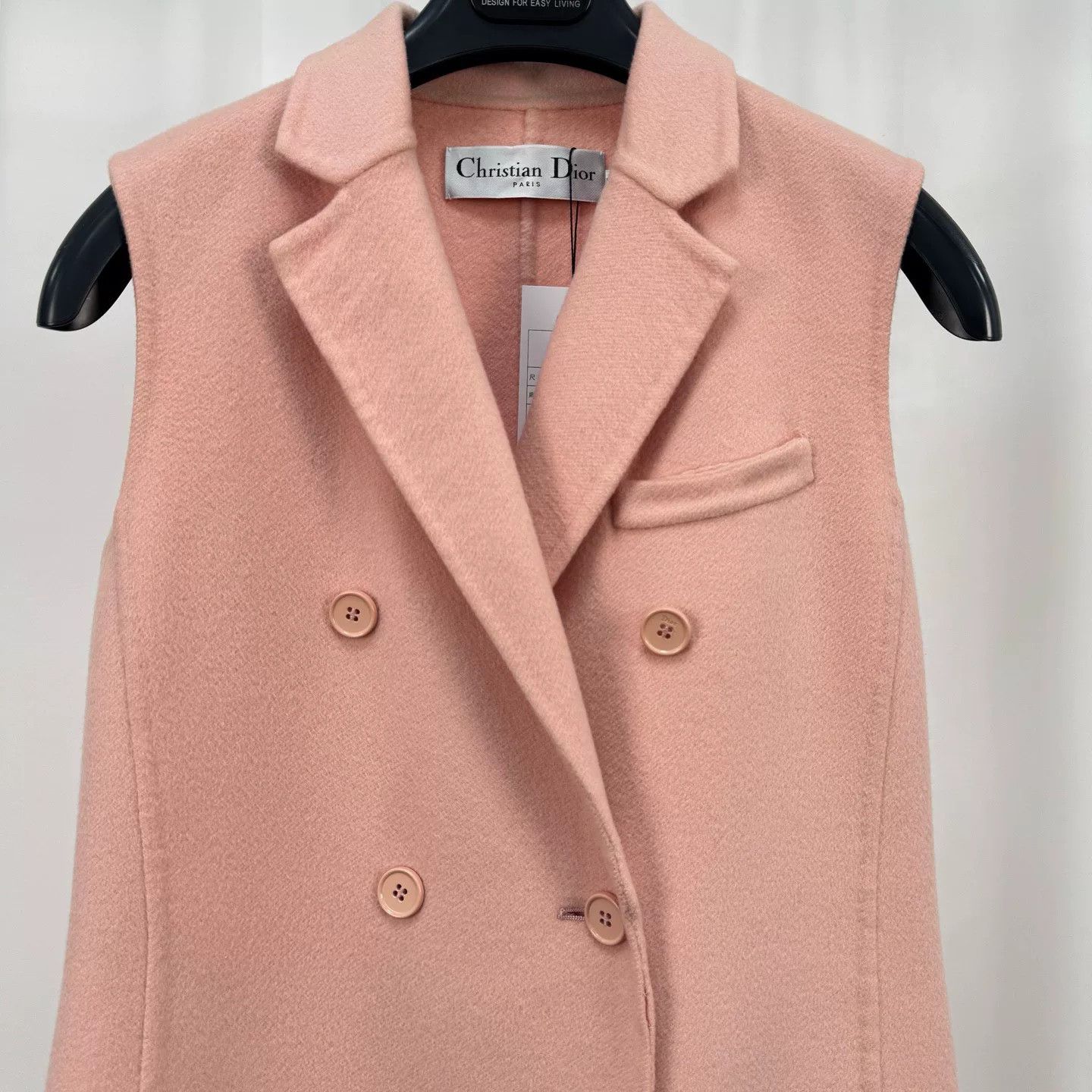 Dior Dior Light Pink Double-Breasted Cashmere Vest Dress Size XS / US 0-2 / IT 36-38 - 3 Thumbnail