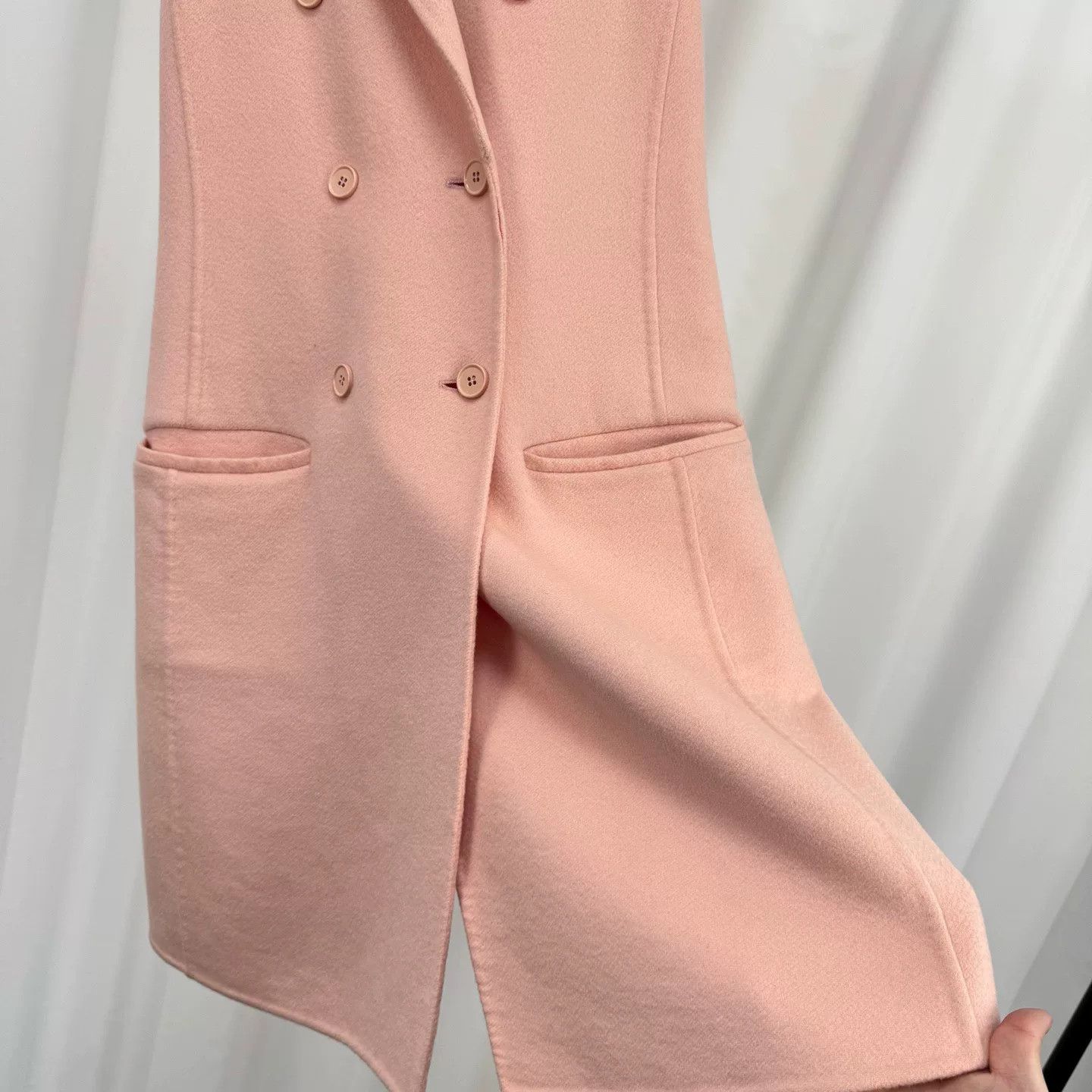Dior Dior Light Pink Double-Breasted Cashmere Vest Dress Size XS / US 0-2 / IT 36-38 - 4 Thumbnail