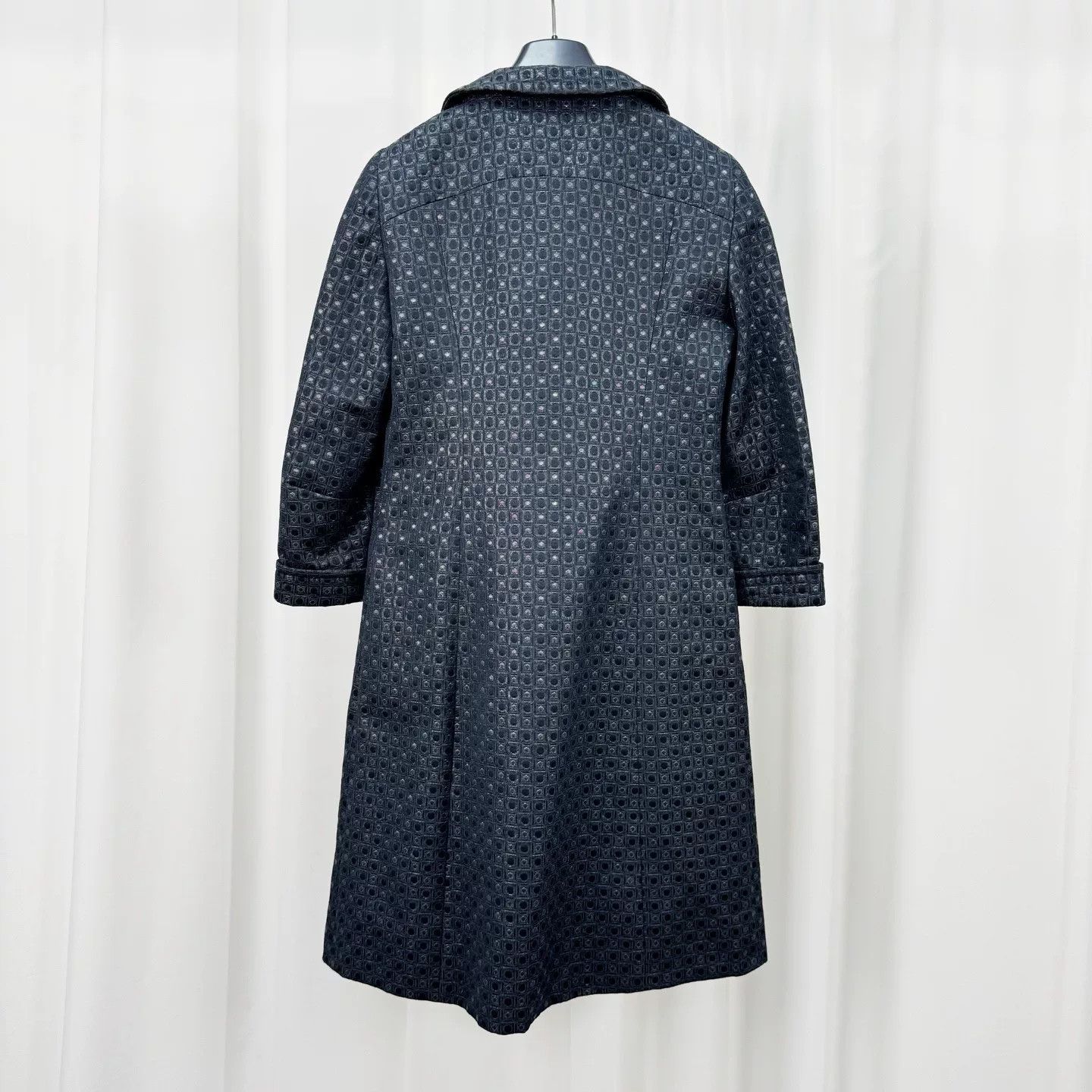 Max Mara Maxmara Black Jacquard Coat Size S / US 4 / IT 40 - 2 Thumbnail
