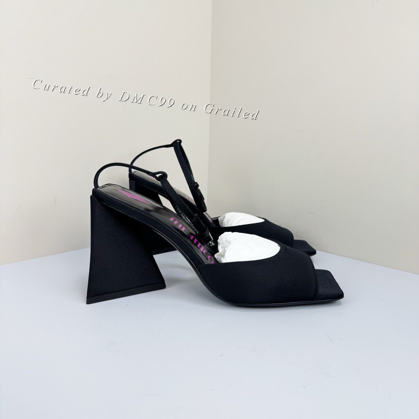 The Attico The Attico Black Satin Triangle Heels Size US 6 / IT 36 - 4 Thumbnail