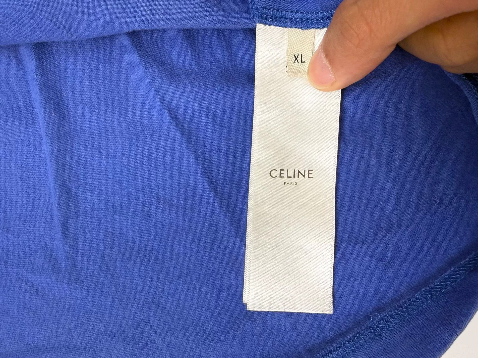 Celine Celine Blue Slogan Short Sleeve Size US XL / EU 56 / 4 - 4 Thumbnail