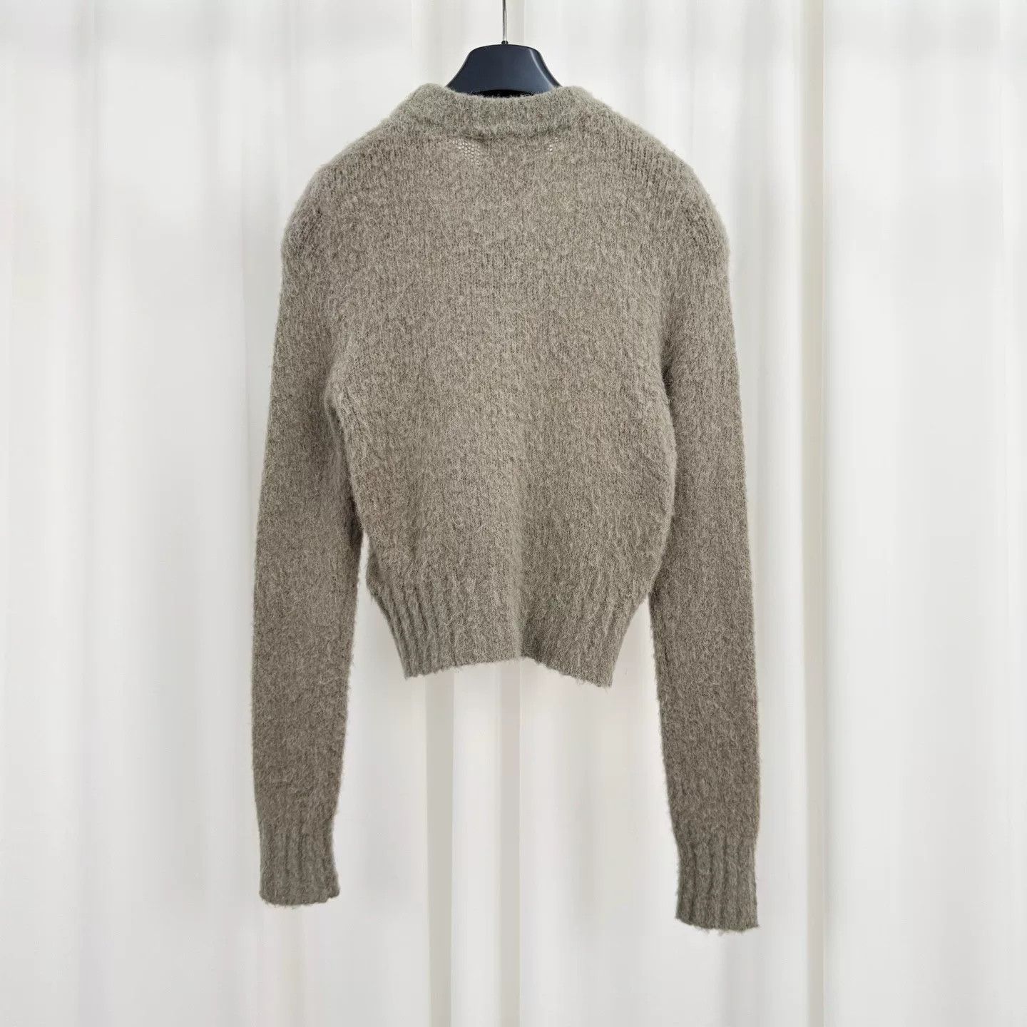 AMI Ami Oatmeal Gray Mohair Knit Sweater Size XS / US 0-2 / IT 36-38 - 2 Thumbnail