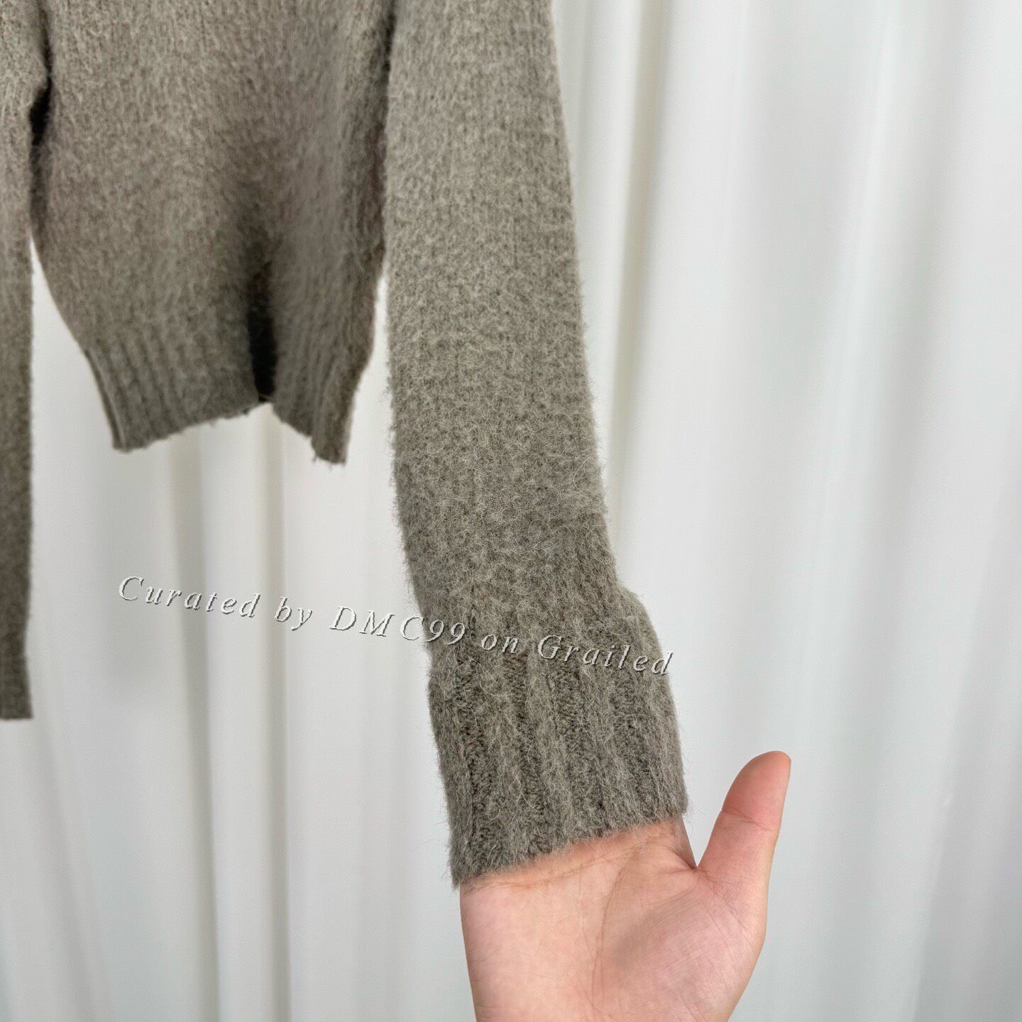 AMI Ami Oatmeal Gray Mohair Knit Sweater Size XS / US 0-2 / IT 36-38 - 4 Thumbnail