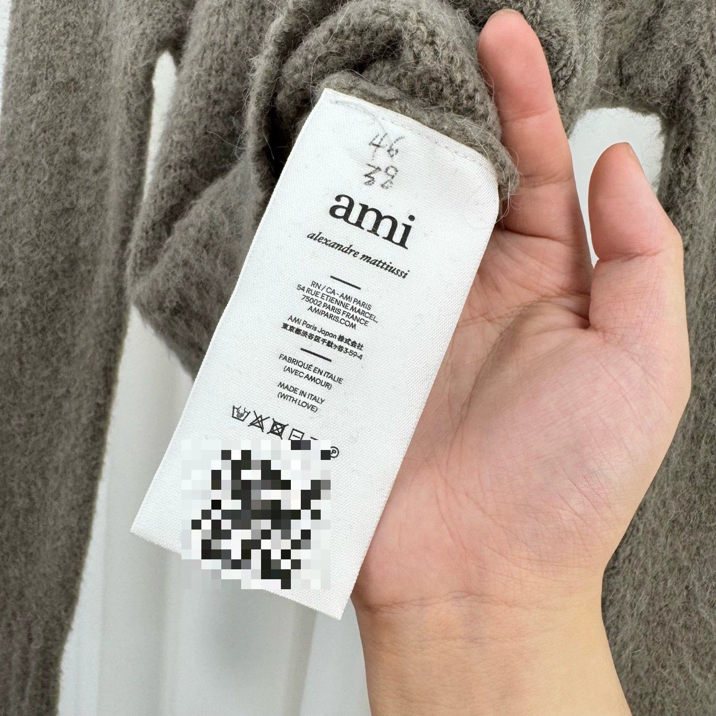AMI Ami Oatmeal Gray Mohair Knit Sweater Size XS / US 0-2 / IT 36-38 - 6 Thumbnail