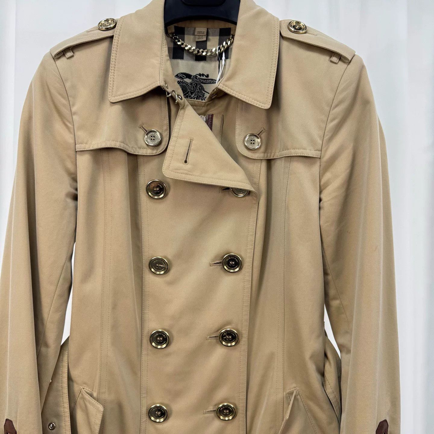Burberry Burberry Gold Button Check Trench Coat Size XXS / US 00 / IT 34 - 3 Thumbnail