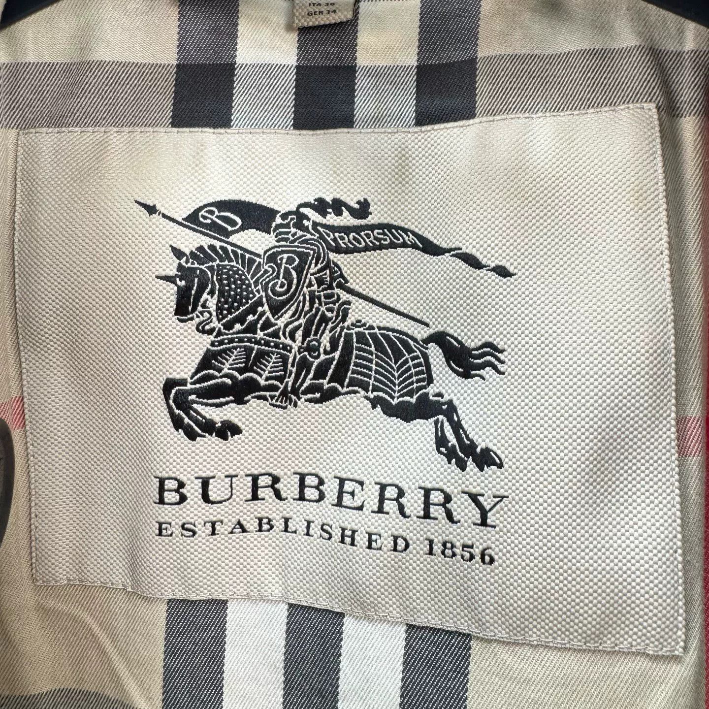 Burberry Burberry Gold Button Check Trench Coat Size XXS / US 00 / IT 34 - 7 Thumbnail