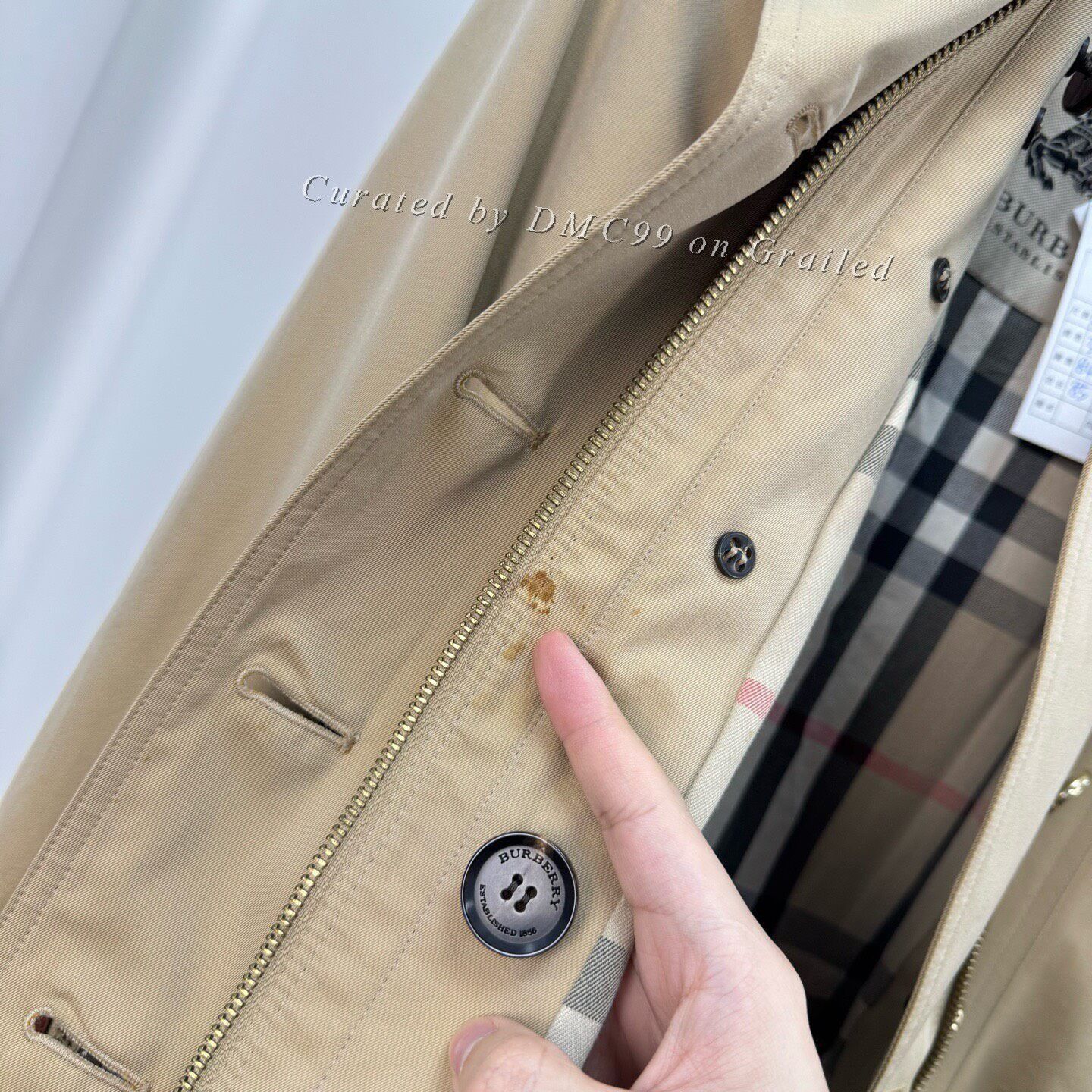 Burberry Burberry Gold Button Check Trench Coat Size XXS / US 00 / IT 34 - 5 Thumbnail