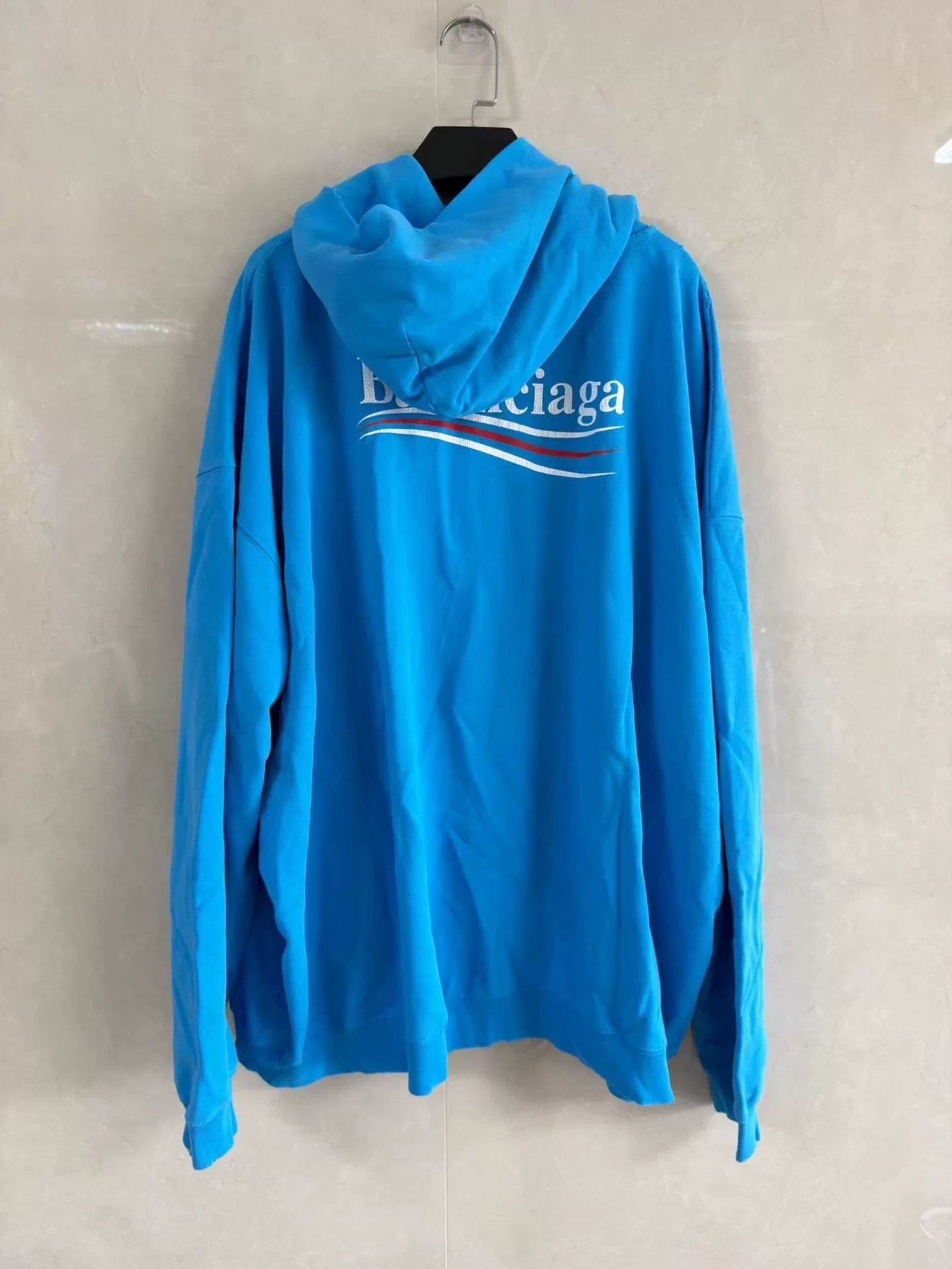 Balenciaga Balenciaga Blue Distressed Coke Hoodie Size US M / EU 48-50 / 2 - 2 Thumbnail