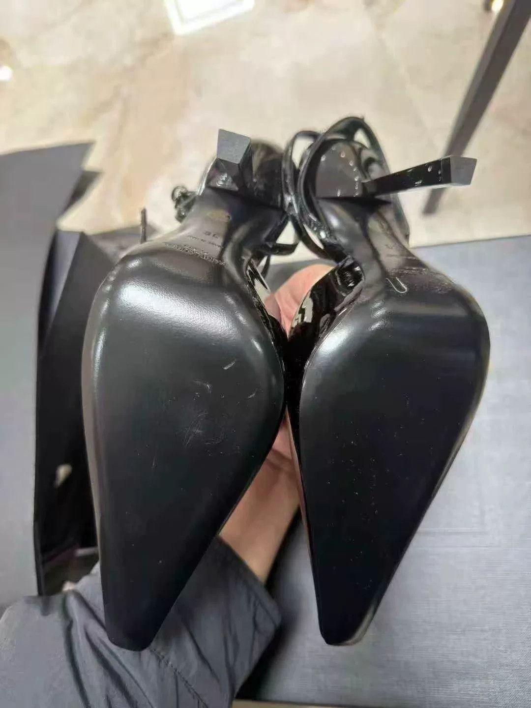 Saint Laurent Paris Saint Laurent Pointed Toe Buckle Stiletto Pumps Size US 4 / IT 34 - 8 Thumbnail
