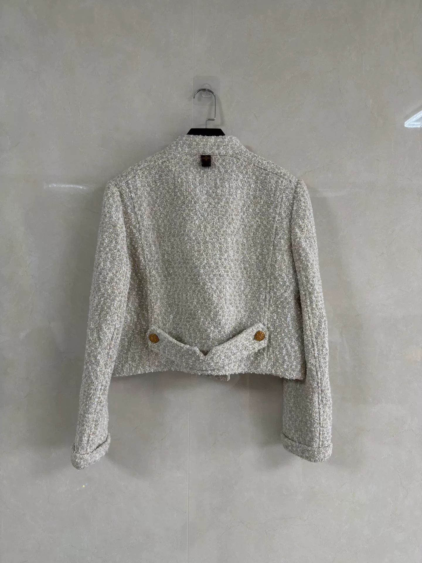 Louis Vuitton Louis Vuitton Solid Double-Breasted Tweed Jacket Size US XS / EU 42 / 0 - 2 Thumbnail