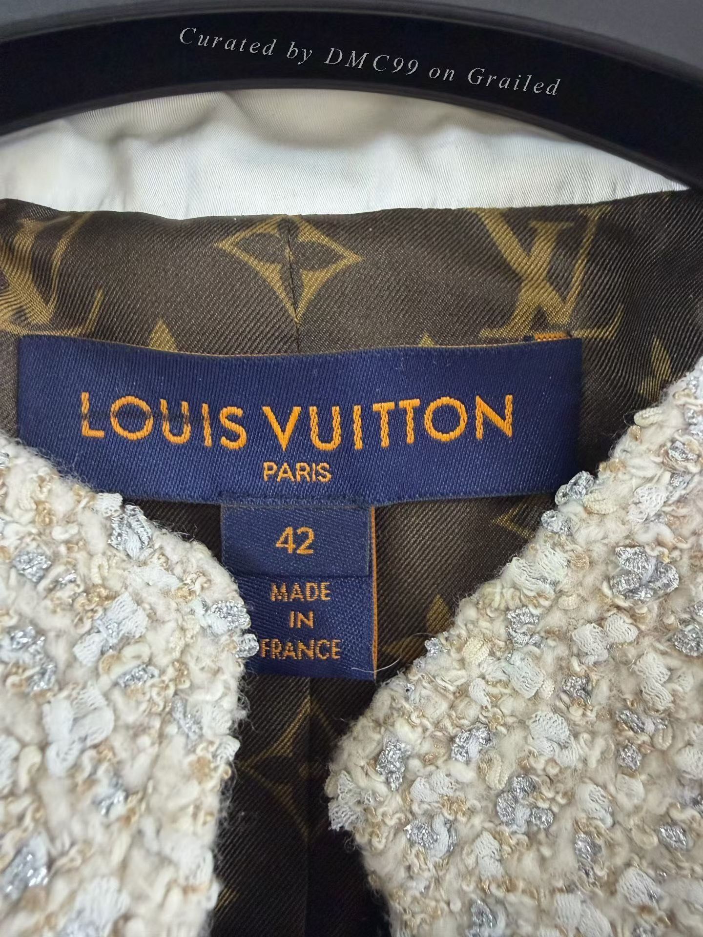 Louis Vuitton Louis Vuitton Solid Double-Breasted Tweed Jacket Size US XS / EU 42 / 0 - 3 Thumbnail
