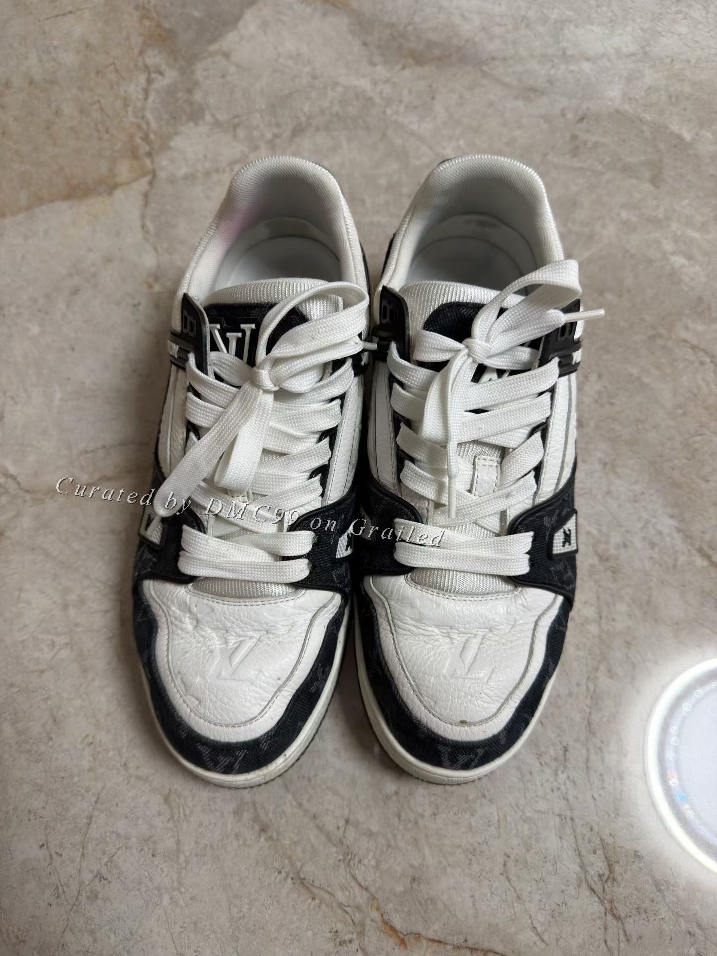 Louis Vuitton Louis Vuitton LV Trainer Black White Denim Size US 7 / EU 40 - 2 Thumbnail