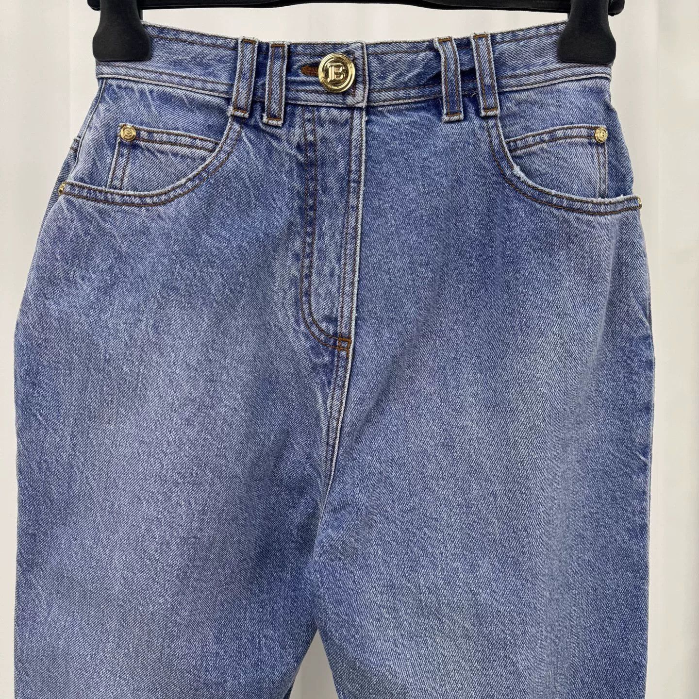 Balmain Balmain Gold Button Denim Shorts Size US 36 / EU 52 - 3 Thumbnail