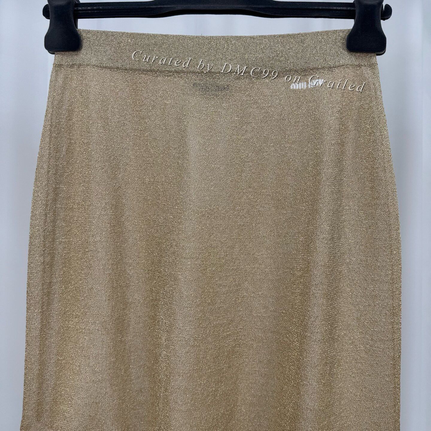 Miu Miu Miu Miu Embroidered Letter Gold Thread Skirt Size 40" / US 18 - 3 Thumbnail