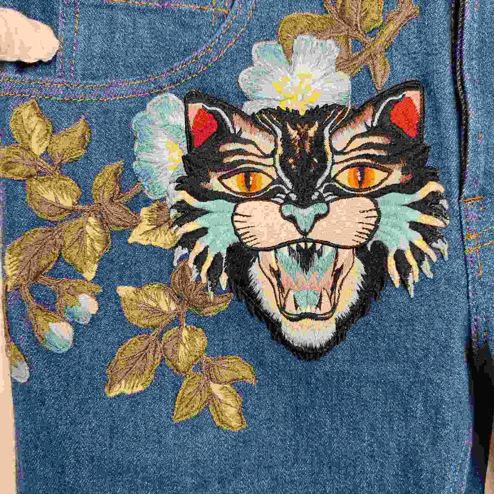 Gucci Gucci Tiger Floral Embroidered Jeans Size 32 Size US 32 / EU 48 - 7 Thumbnail