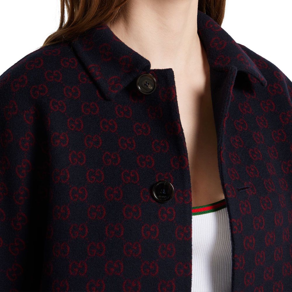 Gucci Gucci GG Logo Wool Silk Coat Size 42 Size M / US 6-8 / IT 42-44 - 12 Thumbnail