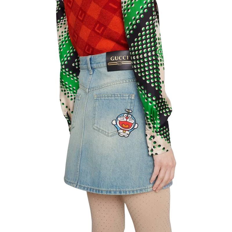 Gucci Gucci x Doraemon Denim Mini Skirt Size 36 Size 25" / US 0 / IT 36 - 8 Thumbnail