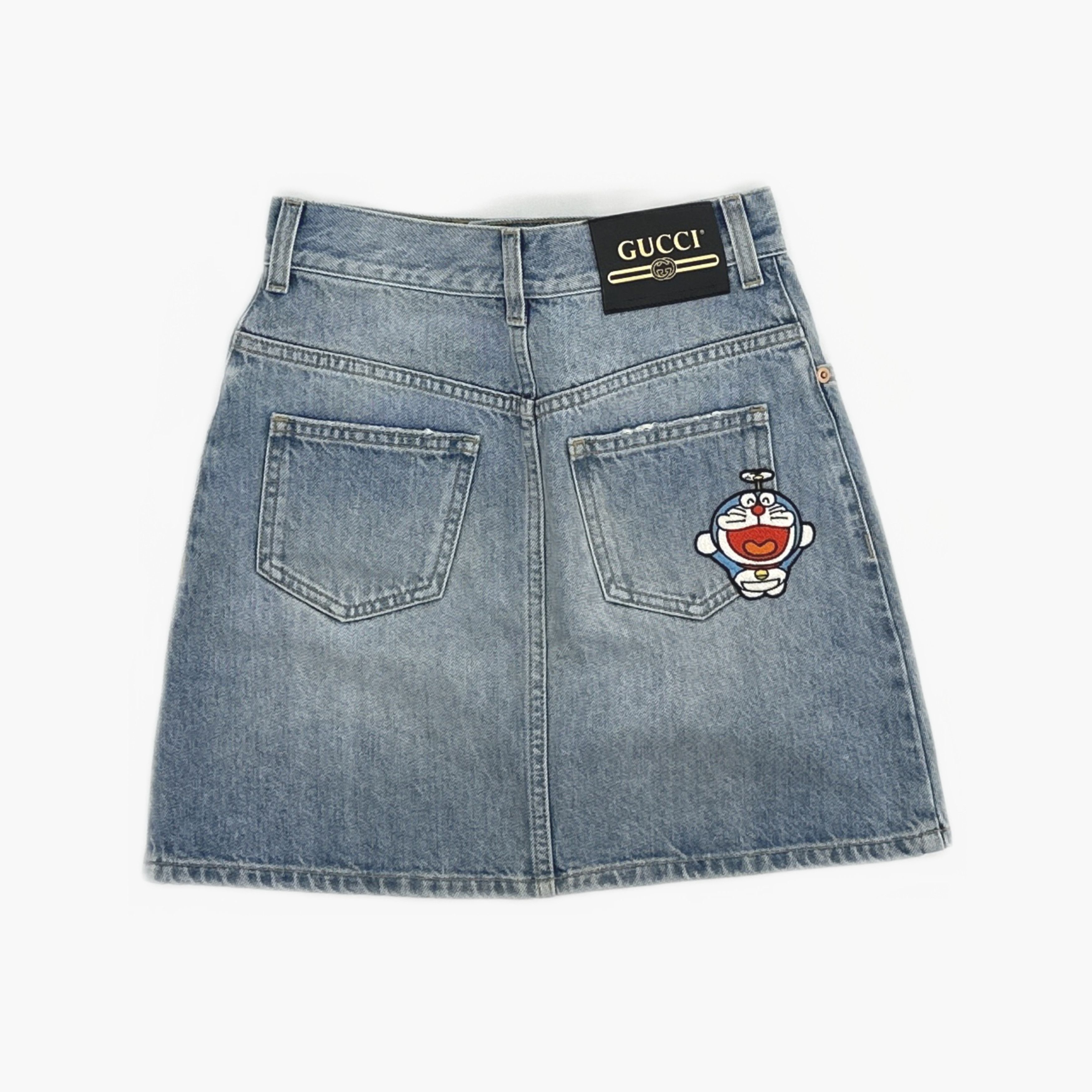 Gucci Gucci x Doraemon Denim Mini Skirt Size 36 Size 25" / US 0 / IT 36 - 2 Thumbnail