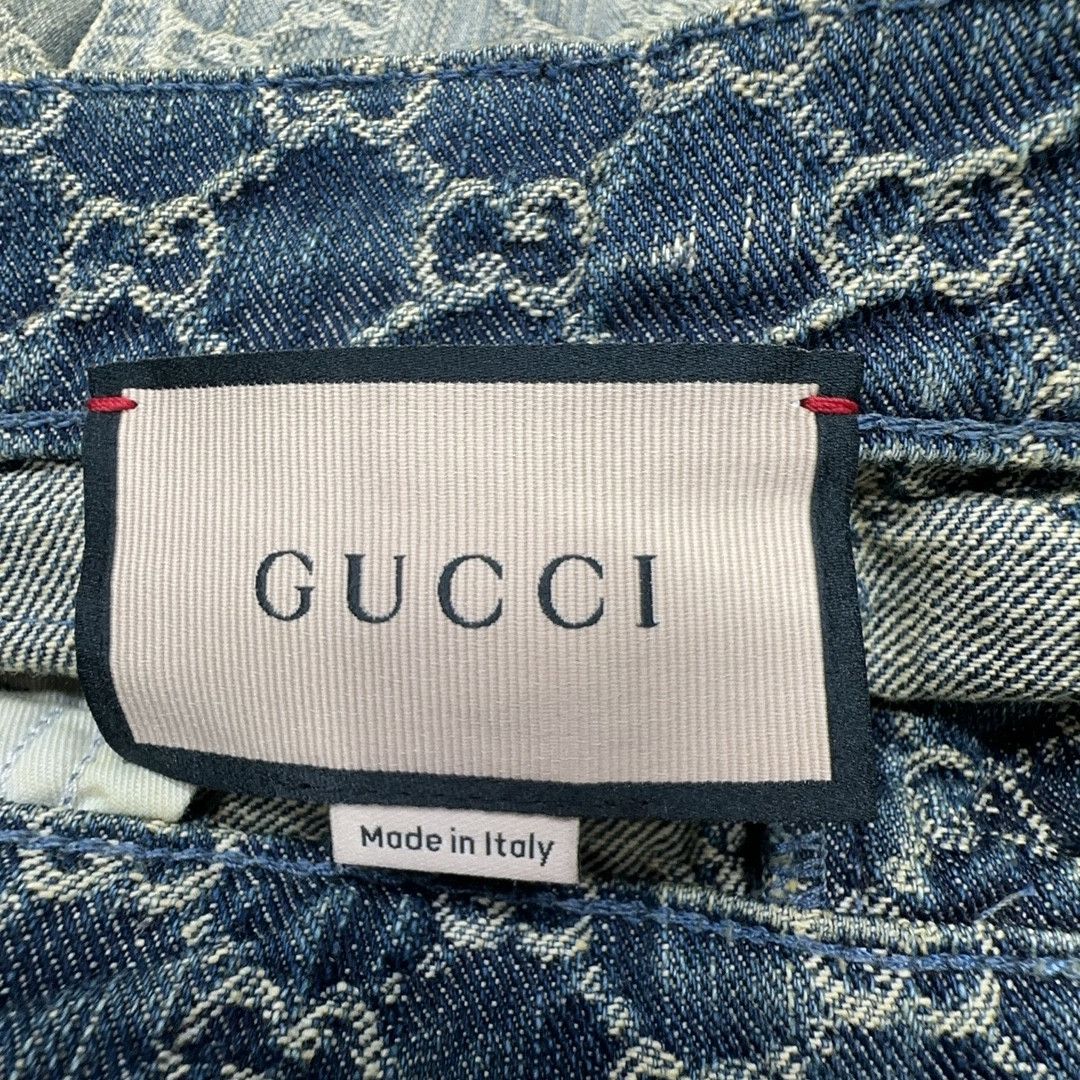 Gucci Gucci GG Monogram Denim Mini Skirt Size 42 Size 28" / US 6 / IT 42 - 3 Thumbnail