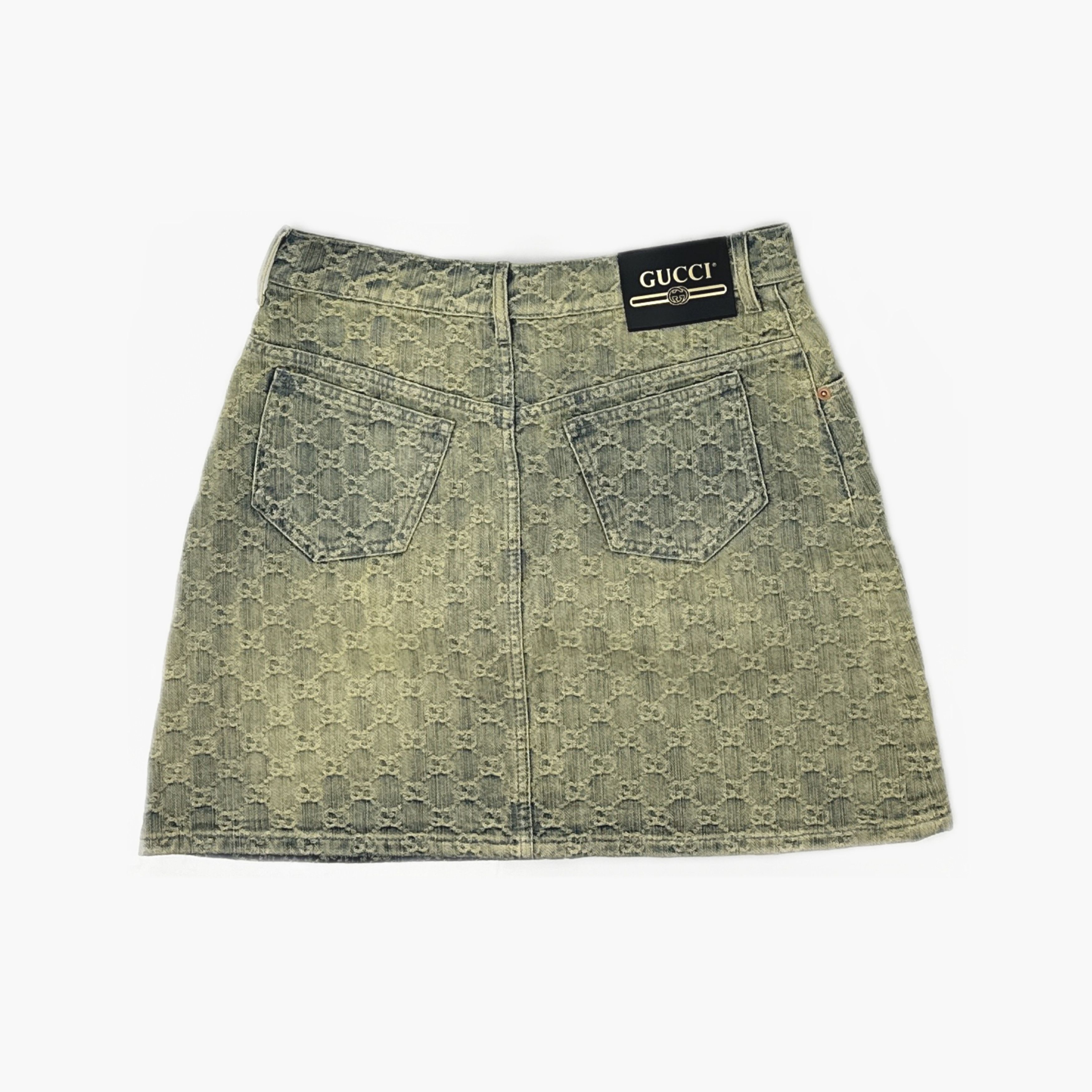 Gucci Gucci GG Monogram Denim Mini Skirt Size 42 Size 28" / US 6 / IT 42 - 2 Thumbnail