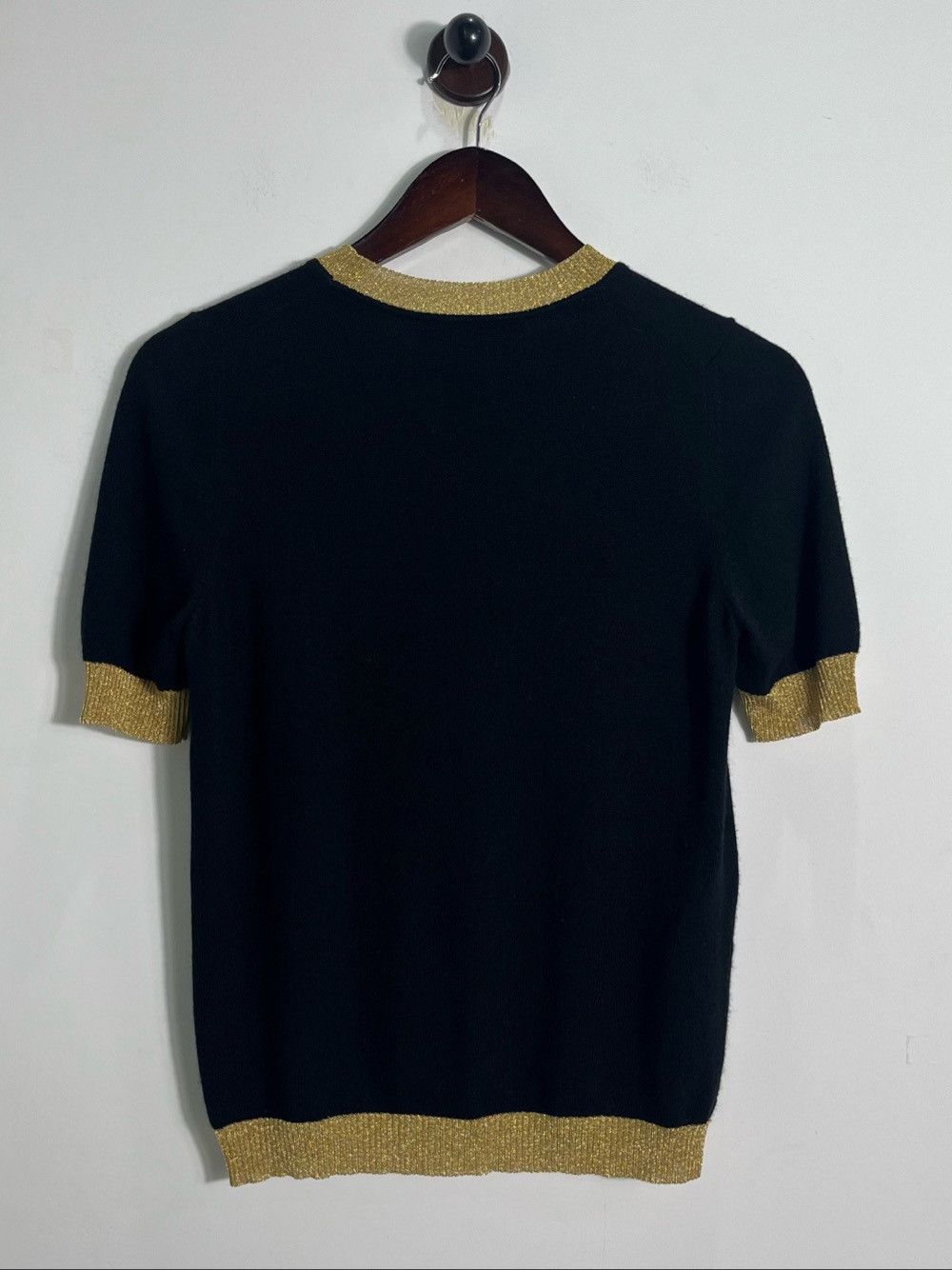Gucci Gucci Black Gold Trim Knit Sweater Size L Size L / US 10 / IT 46 - 2 Thumbnail