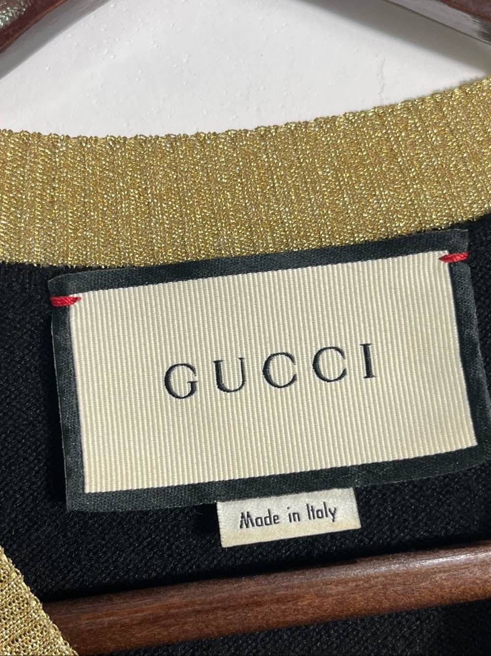 Gucci Gucci Black Gold Trim Knit Sweater Size L Size L / US 10 / IT 46 - 3 Thumbnail