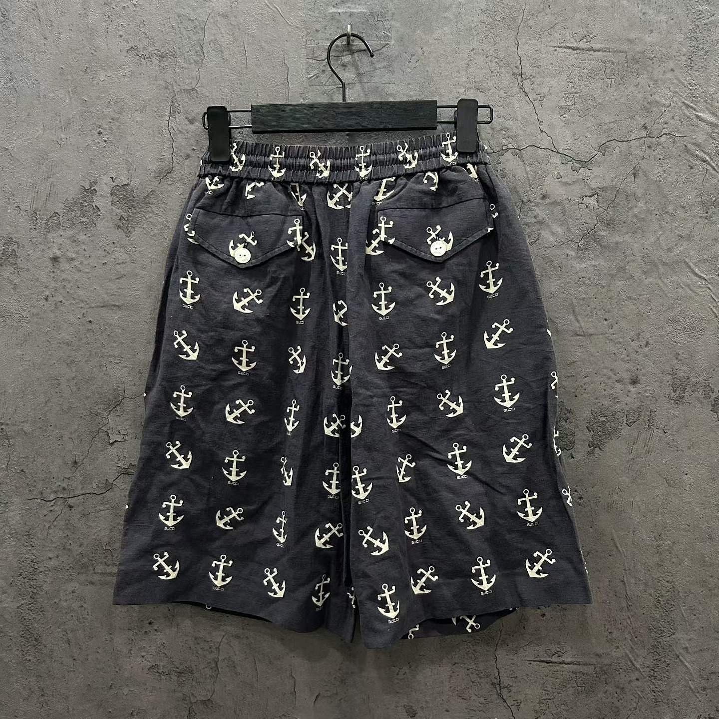 Gucci Gucci Anchor Print Drawstring Shorts Size 28 Size US 28 / EU 44 - 2 Thumbnail