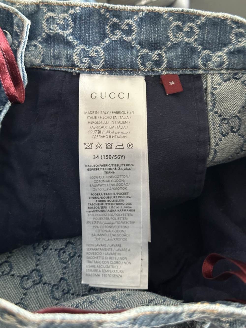 Gucci Gucci GG Logo Denim Mini Skirt Size 34 Size 24" / US 00 / IT 34 - 4 Thumbnail