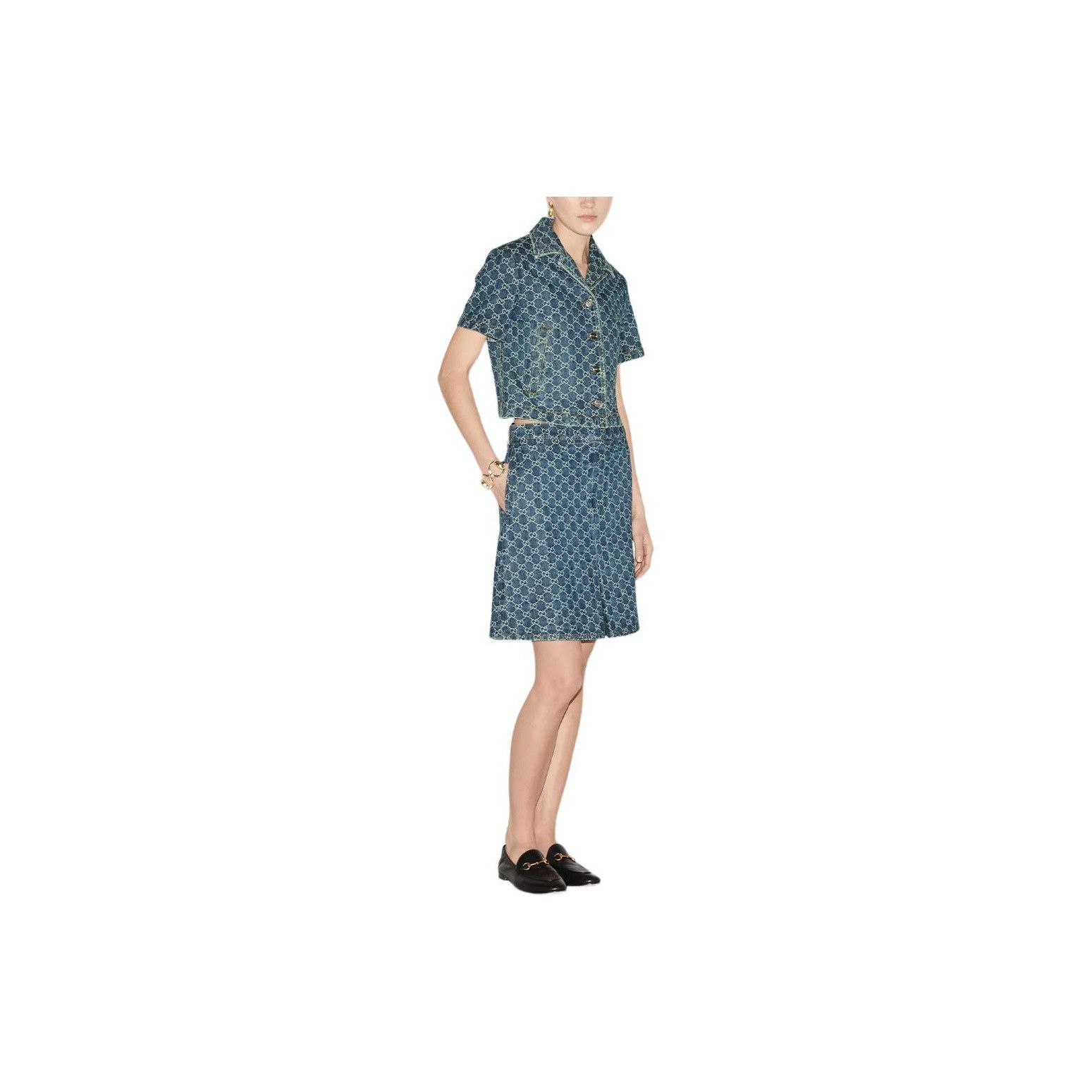 Gucci Gucci GG Logo Denim Mini Skirt Size 34 Size 24" / US 00 / IT 34 - 7 Thumbnail